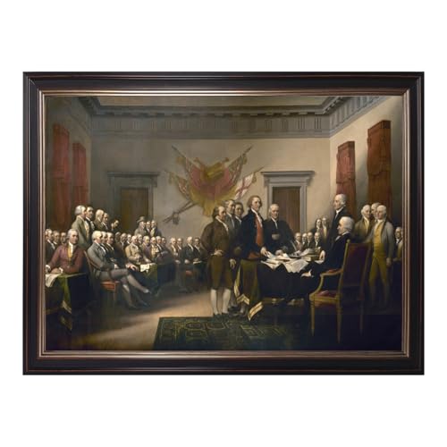 Black Framed Signing of the United States Constitution by Howard Chandler Christy Canvas Wall Art Oil Paintings Reproduction Poster Print American History Artwork for Home Office Decor 12x16inch - color: Signing - Black Frame, size: 12"L x 16"W