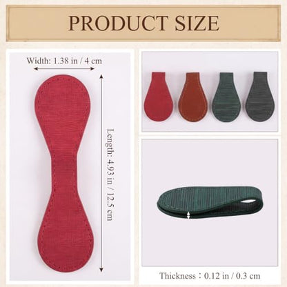 4Pcs Magnetic Leather Bookmark PU Leather Page Marker for Books Planner Journal Bible Reader Gift Reading Accessory