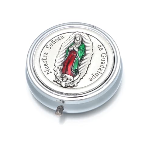 KOMI 6mm Glass Pearl Rosary Beads Catholic for Women with Metal Rosary Box Religious Gifts - style: Guadalupe-white