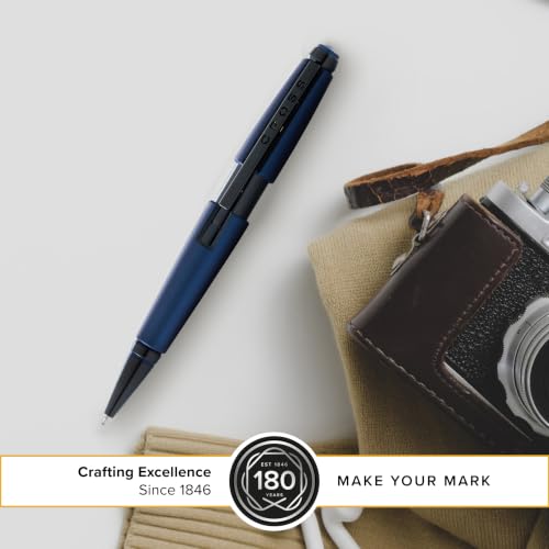Cross Edge Matte Blue Lacquer Gel Rollerball Pen, Medium Point, Black Ink - color: Matte Blue