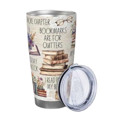 Reading Gifts for Women,Book Lover Coffee Tumbler Vacuum Insulated Stainless Steel Coffee Travel Mug Cup 20oz - style: reading