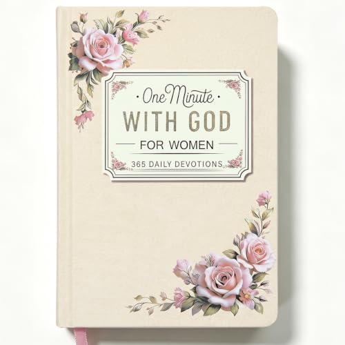 Aigaisen One Minute with God for Women,365 Days of One Moment Daily Devotionals Prayer Book,2026 Bible in a Year,Christian Gifts for Women＆Mom 1 Minute Study Faux Leather Journal