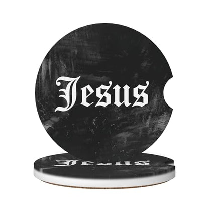 Car Coasters for Cup Holder 2 Pack - Jesus Faith - color: Jesus Faith
