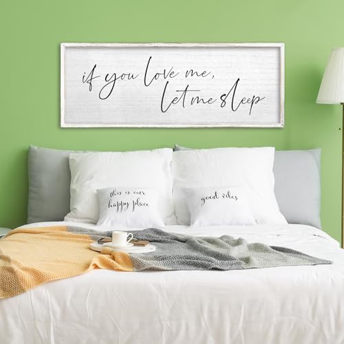 TQianJiang If You Love Me Let Me Sleep Sign 40"×15", White - color: If You Love Me Let Me Sleep (White), size: 40"L x 15"W