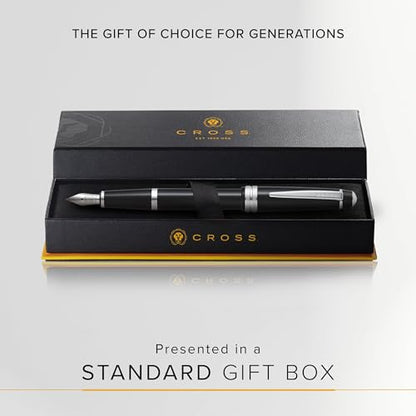 Cross Bailey Light Polished Black Resin Fountain Pen, Fine Nib
