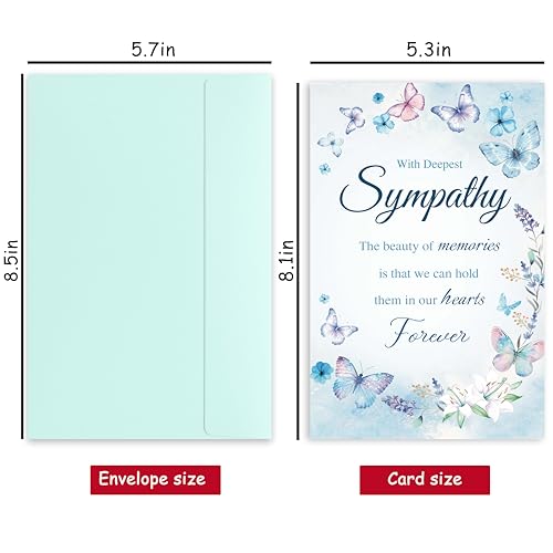 Sympathy Card for Loss of Loved One, Heartfelt Condolence Card, Comforting Bereavement Greeting for Family Friends, Deepest Sympathy Gift Cards with envelopes - color: sympathy card