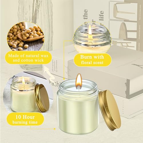 ACITHGL 36 Pcs 4oz Mini Mason Jar Candles Small Scented Candles Bulk Aromatherapy Ideal Souvenir Favors for Wedding Birthday Party (Lemon, Citrus, Coconut Milk, Gold) - color: Gold, style: Lemon, Citrus, Coconut Milk