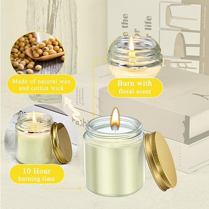 ACITHGL 36 Pcs 4oz Mini Mason Jar Candles Small Scented Candles Bulk Aromatherapy Ideal Souvenir Favors for Wedding Birthday Party (Lemon, Citrus, Coconut Milk, Gold) - color: Gold, style: Lemon, Citrus, Coconut Milk