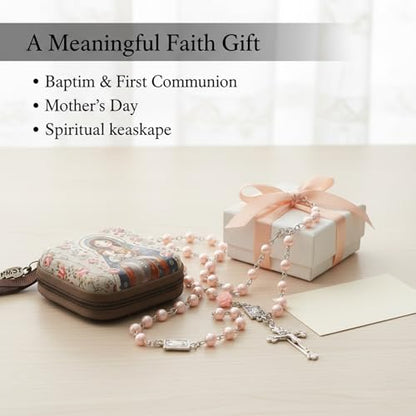 Rosary Beads Catholic for Women With Rosary Box, Catholic Gifts for Women