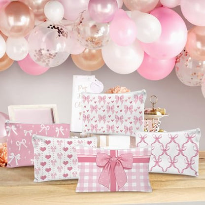 30pcs Pink Bow Makeup Bag Coquette Cosmetic Bags for Women - style: Bow