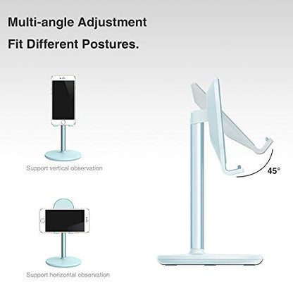 Bright Stone Phone Stand for Desk, Adjustable Cell Phone Holder for Desk, Compatible with 4"-12.9" Phones/Tablet/iPhone/iPad/Switch (Blue) - color: Blue