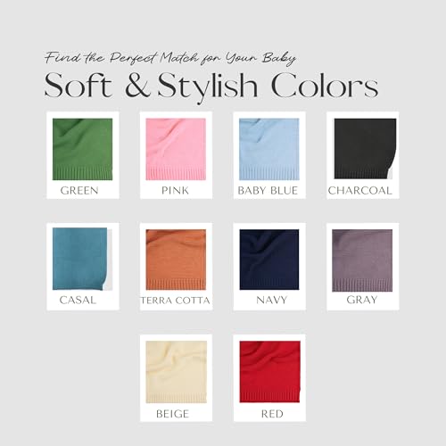 Personalized Baby Blanket Gift Box, 100% GOTS Organic Certified, Customized Swaddle Blanket with Name, Receiving Blankets for Boys and Girls, Embroidered Gifts for Newborns, Kids and Baby Showers