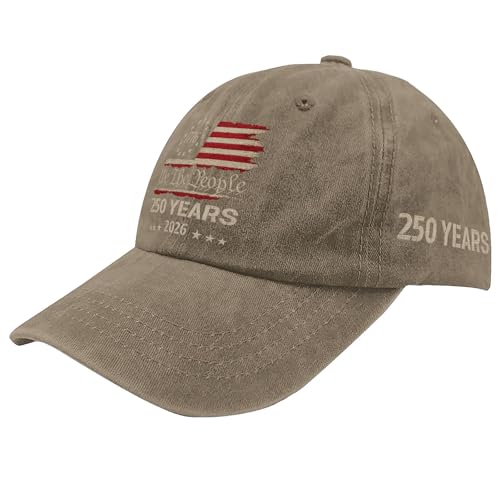 250th Anniversary 250 Years Freedoms Baseball Hat Running Embroidered Cap for - color: Pigment Khaki6