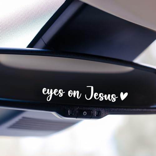 Eyes on Jesus Christian Car Sticker for Women - color: Eyes on Jesus (White)