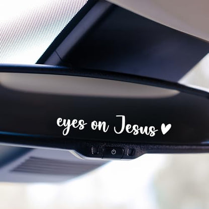 Eyes on Jesus Christian Car Sticker for Women - color: Eyes on Jesus (White)
