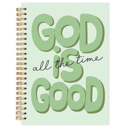 Yhtrg Green Preppy God Is Good Notebooks, Brown Christian Spiral Notebook Gift for Women, Bible Journaling Notebooks for Office School Supplies, 5.5x8.3 Inch - color: god11