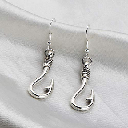 CHOORO Fish Hook Earrings Fishing Hook Pendant Jewelry Fishing Girlfriend Gift for Girlfriend Jewelry Gifts Womens Earrings Fish Hook for Her