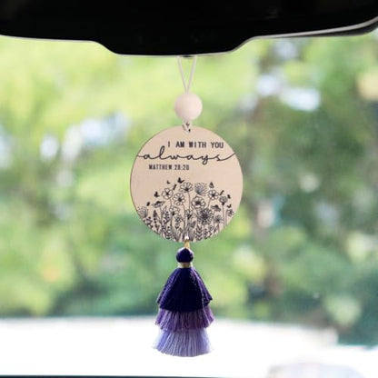 Christian Car Charm Cute Rear View Mirror Accessories for Women - color: Purple