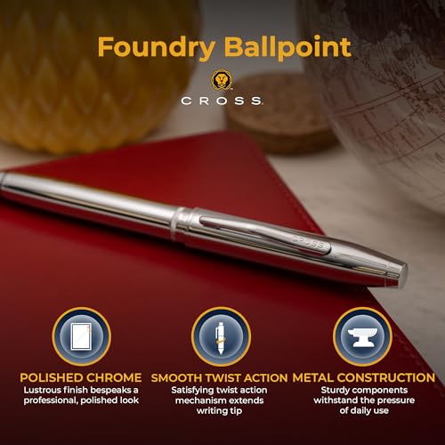 Cross Foundry Personalized Engraving Ballpoint Pen in Polished Chrome - color: Chrome