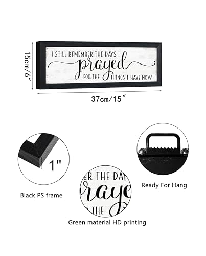 Bible Verse Wall Art Rustic Farmhouse I Still Remember Sign 6" x 14.5" - color: I Still Remember the Days I Prayed for the Things I Have Now