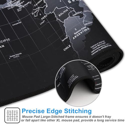 XXL Professional Large Mouse Pad & Computer Game Mouse Mat (35.4x15.7x0.1IN, Map) (90 * 40 Map) - color: Map, size: 35.4L x 15.7W inches