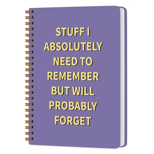 Funny Purple Office Spiral Notebook, Work Notebook for Women, 5.8x8.3 Inch - color: Funny Memory 02
