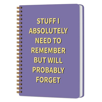 Funny Purple Office Spiral Notebook, Work Notebook for Women, 5.8x8.3 Inch - color: Funny Memory 02