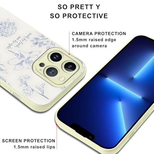 2 Pack Christian Jesus Bible Verses Flower Phone Case for iPhone 13 Pro Case Floral Pattern Shockproof Soft Protective for Women Men Phone Cover Funda for iPhone 13 Pro 6.1 Inch - color: Aesthetics, size: for iPhone 13 Pro