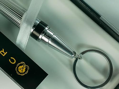 Cross Limited Collection Lamina Dalton Ballpoint Pen with Ribbed Barrel and Key Fob/Ring, in Gift Box