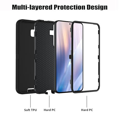 Case for Samsung Galaxy S26 Plus/ S25 Plus/ S24 Plus 6.7 inch, Heavy Duty 3 in 1 Hybrid Hard PC & Soft Silicone Shockproof Drop Protection Case, Christian Cross Bible Verse Matthew 19:26 - color: Christian Cross Quote Bible Verse Matthew 19:26, size: Gala