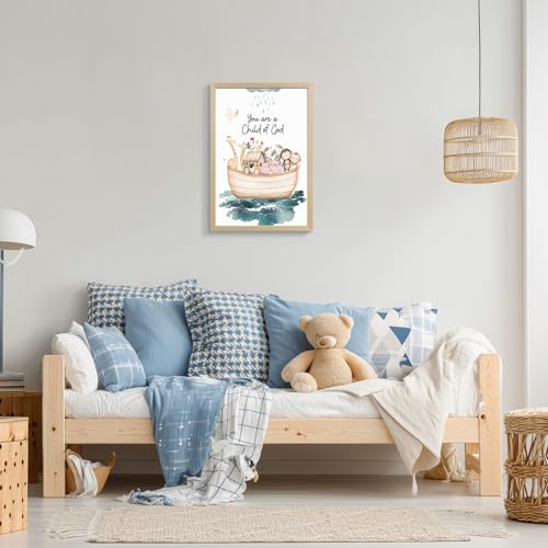 Clicyre Noahs Ark Nursery Wall Decor, Christian Baby Room Wall Art 16x24 In - color: NoahAnimal, size: 24"L x 16"W
