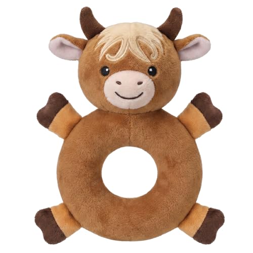 Karenhi Highland Cow Tan Stuffed Animal Little Stuffed Animal Praying - color: Highland Cow