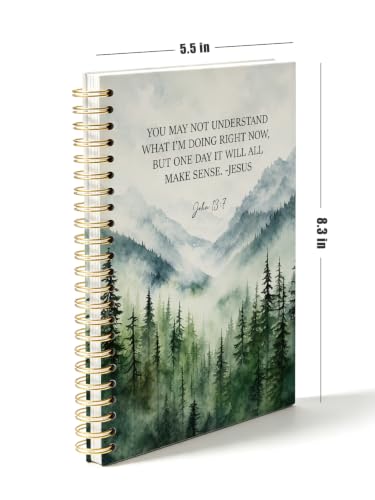 ISANOU Mountain Christian Bible Journal Notebook,Faith Gift for Women Men - color: john 13:7