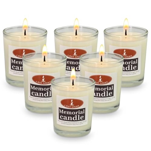 Natural Soy Wax Yahrzeit Memorial Candles (6 Pack) – Hand-Poured, Bereavement Gifts for Jewish Sympathy & Remembrance