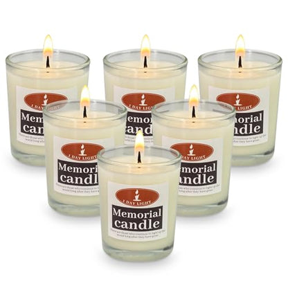 Natural Soy Wax Yahrzeit Memorial Candles (6 Pack) – Hand-Poured, Bereavement Gifts for Jewish Sympathy & Remembrance