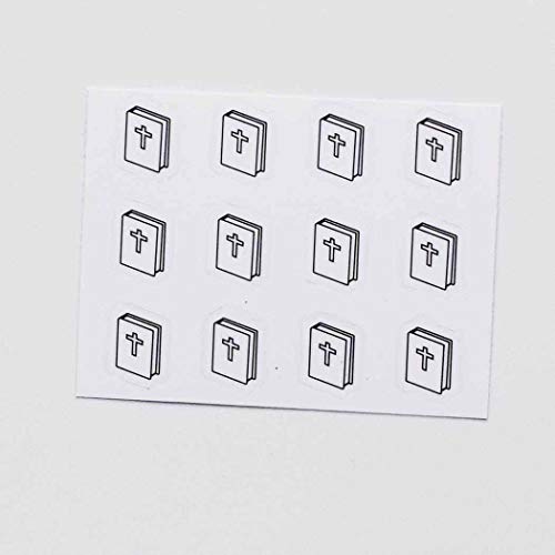 Bible Planner Stickers, 120 Clear Cross Church Labels Scrapbooking Crafting Sticker