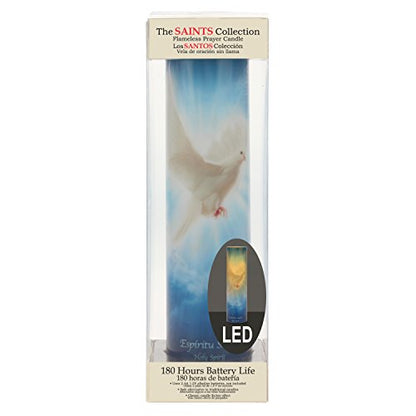 The Saints Collection Holy Spirit Flickering Lifelike LED Prayer Candle with Timer, Religious Home Decor, Gift Ideas for Friends and Family - size: 1 Count, style: Holy Spirit