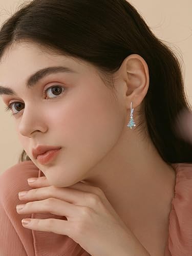 Dorunmo 925 Sterling Silver Dangle Drop Earrings for Women Holiday Earrings Hypoallergenic Halloween Christmas Jewelry Festival Gifts for Women - style: Christmas Tree-01