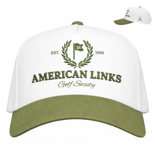 Trucker Hats for Men – Snapback Embroidered Design, Adjustable Fit – Funny Golf Hats, Fishing & Casual Wear - color: American Links