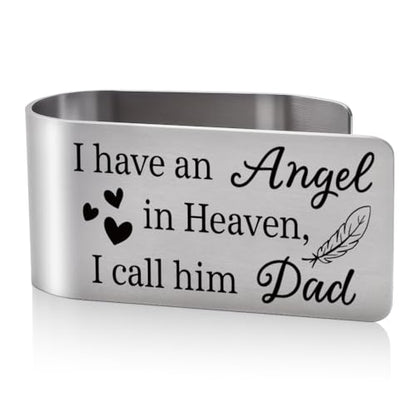 I Have an Angel Visor Clip for Cars Sympathy Gifts for Loss of Dad - color: silver 4