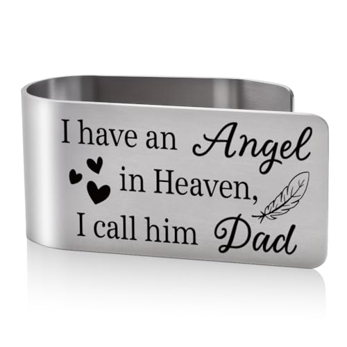 I Have an Angel Visor Clip for Cars Sympathy Gifts for Loss of Dad - color: silver 4
