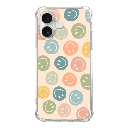Cute Colorful Smile Face Phone Case Compatible with iPhone 17, Happy Face Phone Cover for iPhone 17 - color: Colorful Smile Face