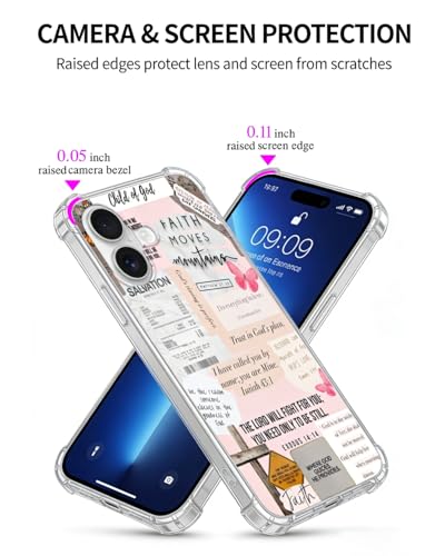 Christian Bible Verses Phone Case Compatible with iPhone 17, Jesus Faith Salvation Phone Cover for iPhone 17 - color: Bible Faith