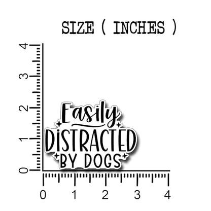 (3Pcs) Easily Distracted by Dogs Sticker Funny Motivational Sayings Decals Decorate Books Laptop Phone Water Bottles Kindles Tumbler Waterproof Vinyl Stickers 3 x 2,3" Inch - color: Easily Distracted By Dogs