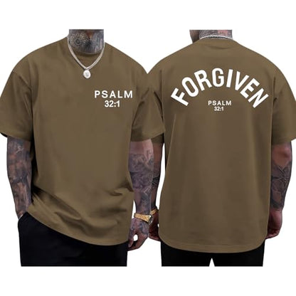 Christian Jesus Shirts for Men God Religious Faith Shirt Bible Verse Inspirational Oversized Graphic Tees Tops - color: Brown, size: Medium