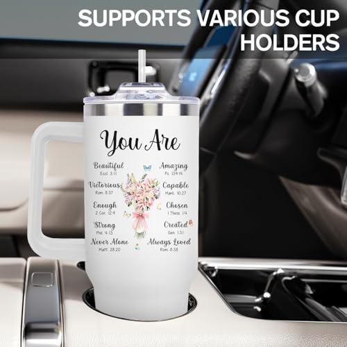 Christian Gifts for Women, Christian Tumblers 40Oz for Birthday Christmas, Religious Catholic Gifts for Women Mom Sister Daughter, Faith Inspirational Spiritual Biblical Bible Verse, Godly Coffee Cup - color: Christian