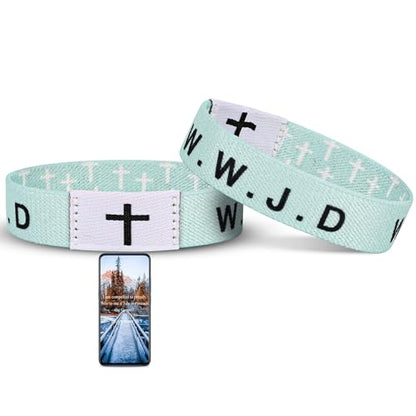 Daily Bible Verse WWJD Bracelet, Christian Jesus Wearable Bracelet for Women Men, WWJD Bracelet - What Would Jesus Do Bracelet - style: Green
