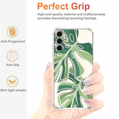 Monstera Leaves Case for Samsung Galaxy S26,Minimalist Plant Line Art Pattern,Trendy Soft TPU Bumper Phone Cover,S26 - color: Monstera Leaves