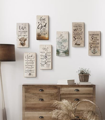 YZEXEZY Be Still and Know That I Am God Wood Sign12"x6" Psalm 46:10 Religious Christian Wall Art Gifts - style: Be Still