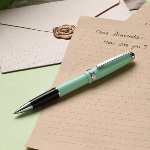 Cross Lume Seafoam Polished Chrome Rollerball Pen, Medium Point, Black Ink - color: Turquoise